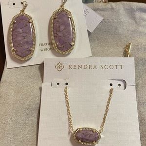 Kendra Scott Lilac Bronze Veined Set NWT